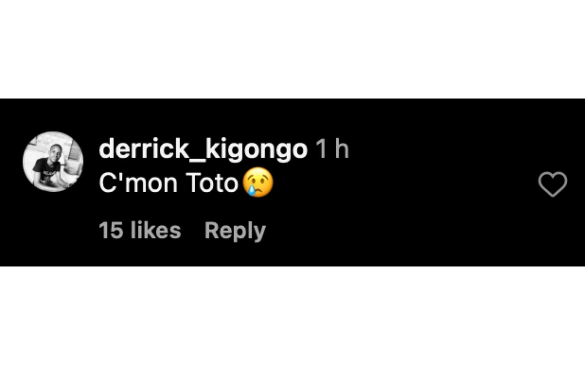 A comment on Sky Sports F1's Instagram post | Source: Instagram